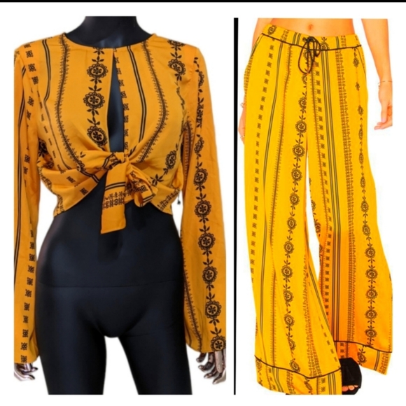 HOUSE OF HARLOW 1960 X REVOLVE 2 SET Joni Pants & Jane Blouse Inca Tribal Print - Picture 15 of 15